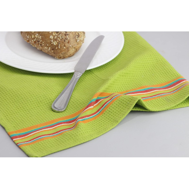 COTTON CRAFT Salsa Stripe Kitchen Towel - Set of 8