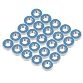 25PCS Set MR115-2RS Blue Metal Rubber Shield Ball Bearings 5*11*4mm Rubber Sealed Ball Bearings Machine Tools Electronics Pump Industry Airship Reducer Plastic Machinery Motor Textile Machinery