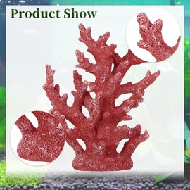 CAPASTEC Artificial Coral Decor, Coral Decorations for Aquarium, Resin Coral Ornaments, Resin Coral Statue Home Decor, 7.48"x2.36"x9.45", Red