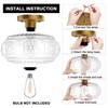 OYKYOHEI Semi Flush Mount Ceiling Light, Upgraded Larger Gold Glass