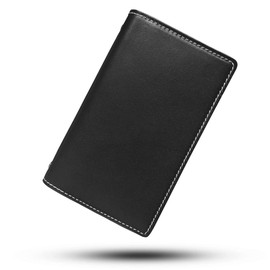oToday Personal Notebook, Genuine Leather, A6, Business Notebook, 6 Holes, Ring Diameter 0.7 inches (17 mm), Notepad with Refill, Graduation Favors, Job Hunting, Birthday (Black)