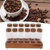 Coffee Bean Storage Tubes with Walnut Wood Stand Lid Glass