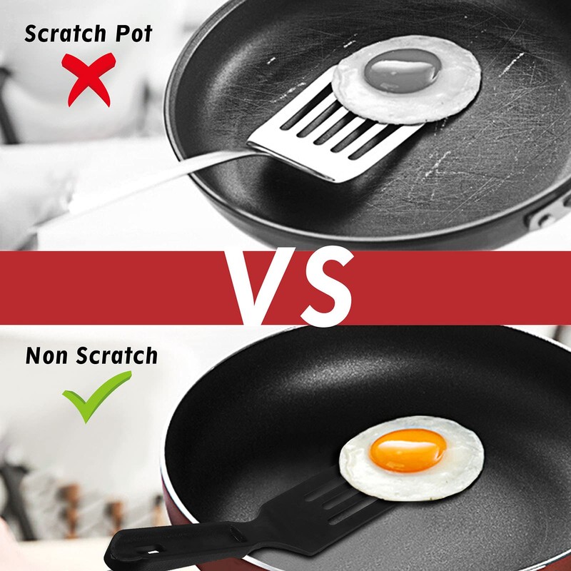 Professional Nylon Mini Spatula, Heat-Resistant Serving Spatula for Nonstick Pans,