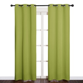 NICETOWN NICETOWN Green Blackout Curtains Window Panels, Window Treatment Thermal Insulated Solid Grommet Blackout Draperies/Drapes for Christmas Bedroom (Set of 2, 34 by 84 Long, Fresh Green)