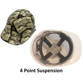 Texas America Safety Company Gun Permit Hydro Dipped Cap Style Hard Hat with Ratchet Suspension - 4PT Suspension