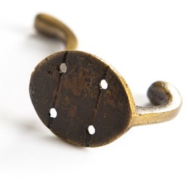 Hammer and Tongs Brass Hat & Coat Hooks - Pack of 5 - W40mm x H105mm - Metal Vintage Wall Mounted Entryway Coat Hooks Hat Hook Storage Hanging for Clothes, Coats, Hats