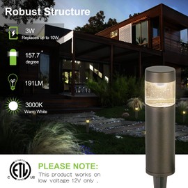 Hykolity Low Voltage Torch Flame Landscape Lights, Wired LED Flickering Flames Torch Lights, 12V 1800K Waterproof Outdoor Pathway Lights, Landscape Decoration Lighting for Garden Patio, 6 Pack