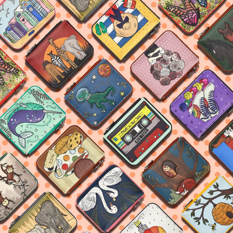 Yoshi Lost in Space T-Rex Zip Top Ladies Purse, RFID