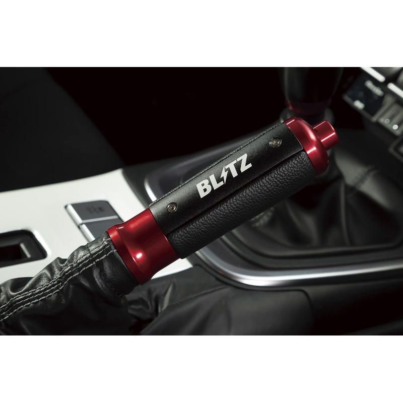 BLITZ GR86 86 BRZ Handbrake Lever, Aluminum & Leather, BLACK/RED