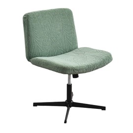 NILUOH Armless Chair Cover, Criss Cross Chair Slipcover, Exquisite Vanity Chair Cover, Stretch Fitted Mid Back Wide Seat Chair Protector for Office Dorm Desk Chair (No Chair Only Cover)