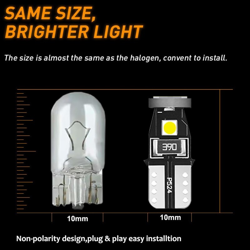 GLOFE White Interior Map Dome LED Bulbs Kit Package Replacement