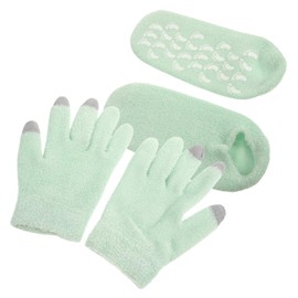 Healeved 1set Moisturizing Gel Gloves and Socks for Cracked Hydrating Softening Hand and Foot Care for Daily Use Safe and Comfortable for Overnight Wear