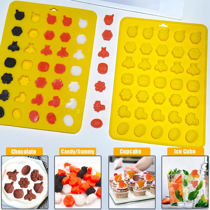 2Pack Honey Bee Chocolate Mold Bee Silicone Molds Honeycomb Chocolate
