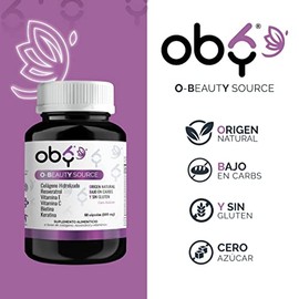 Vitaminas Cabello Mujer, capsulas con Biotina, Colágeno, Keratina, Vitamina E, Resveratrol, Vitamina C. OBY Beauty (Cabello, Piel y Uñas)