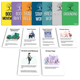 Somatic Therapy Exercise Cards for Nervous System Regulation - 50 Somatic Therapy Coping Skill Flashcards | Infassic Polyvagal Theory Card Deck | Grounding, Trauma Release, CPTSD Healing - 2.75”x3.9”