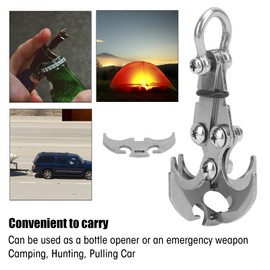 Dilwe Carving Hook, Durable Multifunctional Stainless Steel Survival Hook for Outdoor Mountaineering Climbing Camping