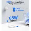 KKZN 65W Cargador Carga Rapida,Mini GAN Cargador Portátil con 3