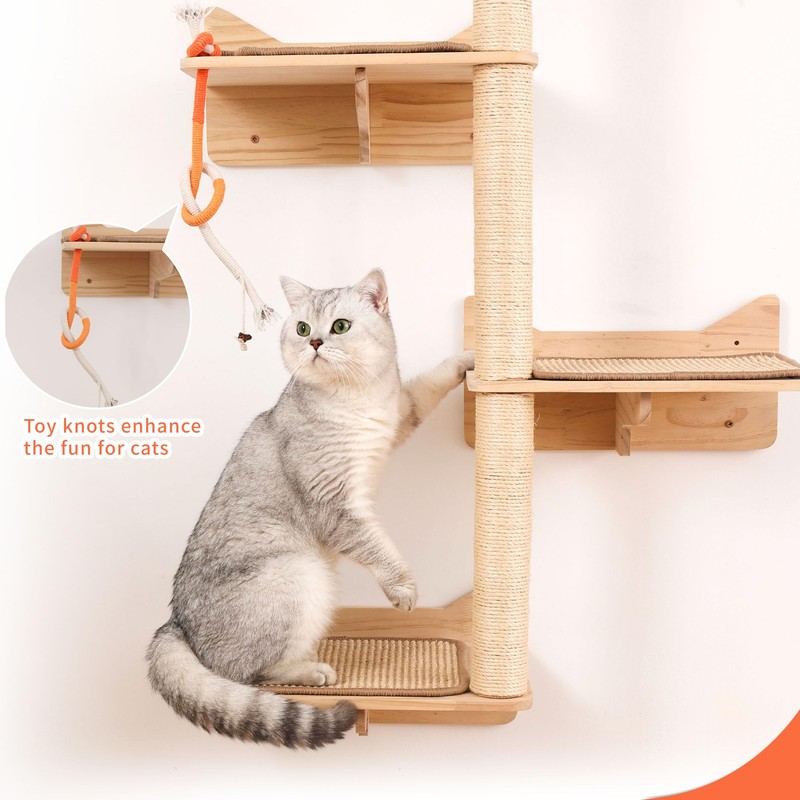 MIUZMORE Wall Mounted Cat Tree - 7 PCS Cat Wall