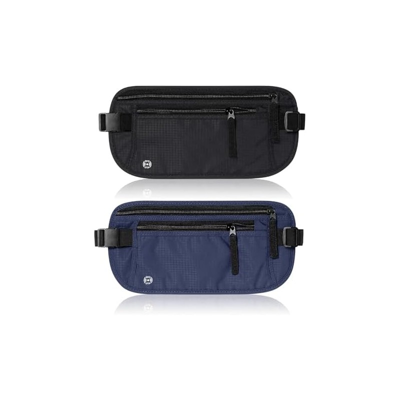 2PCS Cinturón de Viaje Antirrobo con Protección RFID,Soporte para Pasaporte,