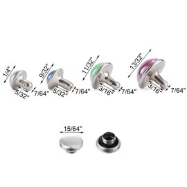 YORANYO 260 Sets Mixed Sizes Leather Rivets Mixed AB Colors Rivets Studs Rivets for Clothing Dome Rapid Rivets Studs for Belts Bags Shoes Dog Collars Bracelets Jacket Leather Craft Rivets