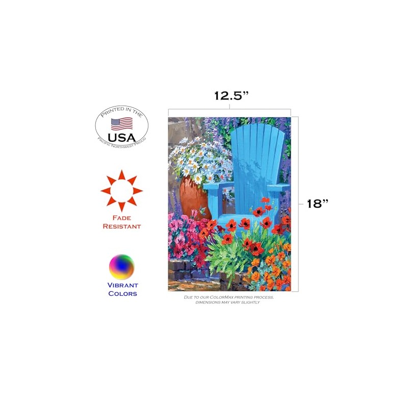 Toland Home Garden 119993 Adirondack Arrangement Flag, Garden 12.5" x
