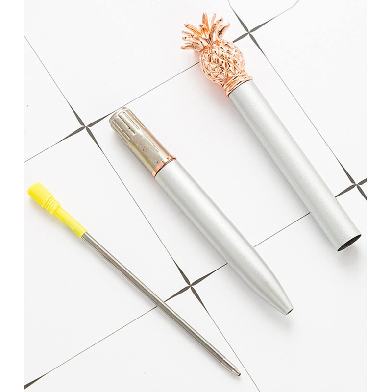 Gullor 6 Pieces Pineapple Pens, Bling Metal Ballpoint Pens for
