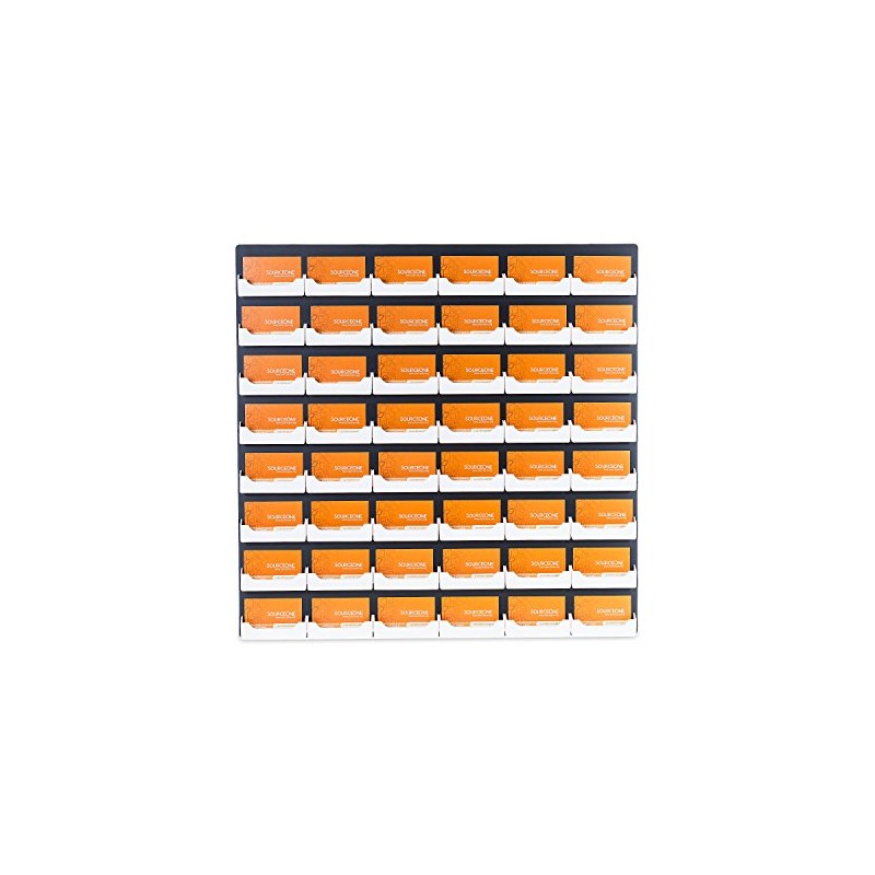 Source One 48-Pocket Wall Mount Business Card Holder (Black &