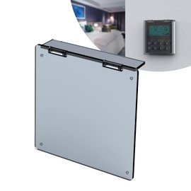 Pearwow Central AC Thermostat Cover Panel,4-3/4" AC Wired Controler Panel Protection Cover, Mistake Prevention Cover AC Switch Air Conditioner Acrylic,Transparent Black,1 Pack