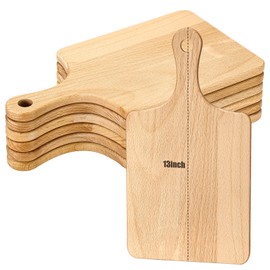 Lounsweer 6 Pcs Thicken Cutting Board Bulk Wood Chopping Board Serving Board Charcuterie Boards for Laser Engraving Mother' Day Wedding Housewarming Gift(Beech Wood,13 x 7 Inches)