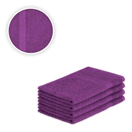 EXKLUSIV HEIMTEXTIL Guest Towels Set of 4 30 x 50 cm Purple