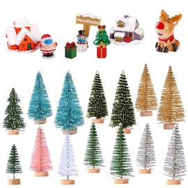 Vexthorion Miniature Ornament Kits 23pcs,Mini Xmas Style Figurines,Santa Claus Christmas Tree Snowman Reindeer Cute Resin Garden Micro Landscape Decor For Home Garden Party Decor Desktop Decoration