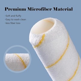 Mister Rui Paint Rollers, 12 Pack, 9 Inch Paint Roller Covers, Microfiber Paint Rollers, Covers for Paint Roller 9mm Nap, Paint Rollers for Painting Walls