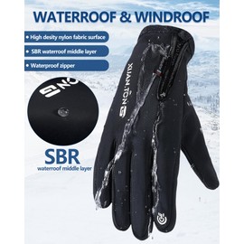 JaGely 4 Pairs Winter Gloves for Men Women Waterproof Snow Gloves Warm Touchscreen Gloves Outdoor Cold Weather Gloves (Black,XL)