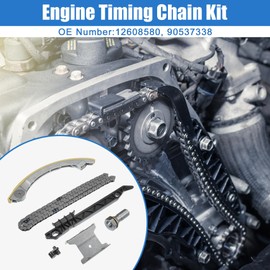 X AUTOHAUX Engine Timing Chain Kit with Chain Guide Tensioner for Chevy Cavalier Cobalt Equinox HHR Malibu 2.0L 2.2L 2.4L 2002-2005 No.12608580