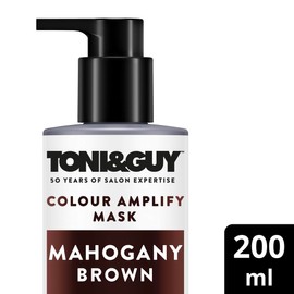 Toni & Guy Mahogany Brown Colour Amplify Hair Conditioning Mask with Temporary Colour Pigments, Argan Oil & UV Protection Filters 200 ml
