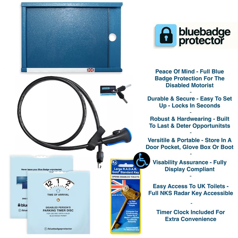 Disabled Anti Theft Blue Badge Holder Lock Security Device for