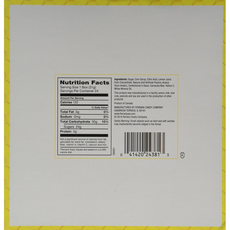 Ferrara Pan Lemonheads, 0.8 Ounce Package, 24 Count