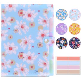 Flower Series Expanding File Folder, Vintage Floral Elegant Funky Cute Retro Document Organizer for Document Arrangement - Green Floral