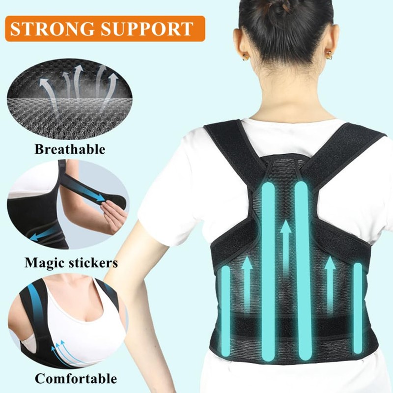 WEEOATAR Upper Back Support Posture Corrector Strap Posture Trainer, Breathable,