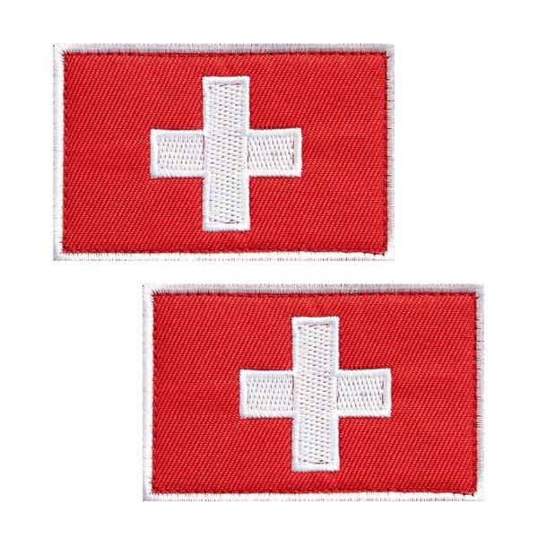 JBSJBS Switzerland Flag Embroidered Patches Swiss Flags Patch Switzerland Military