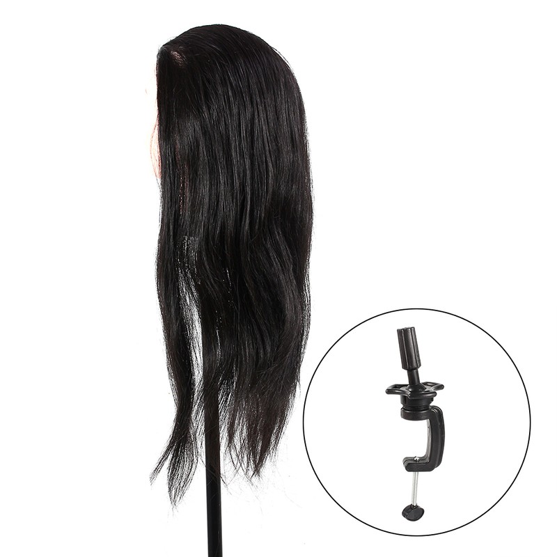 New Hairdressing Practice Training Mannequin Head With Clamp Black