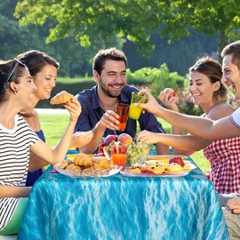 3 Pcs Ocean Tablecloth, Sea Wave Table Cover, 54 x 108 Inch Rectangle Water Print Table Cloth Disposable Plastic Blue TableCloth Ocean Themed Party Decorations for Pool Birthday Beach Home Supplies