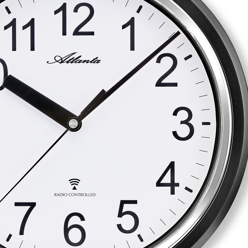 Atlanta Radio Wall Clock Modern Round 28 cm Large Arabic