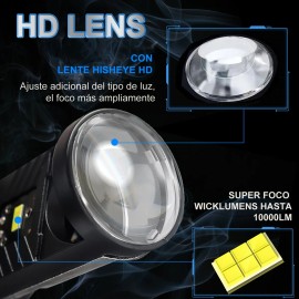 Focos Led H4/9003/hb2 Lupa Alta Y Baja Auto Mini Proyector