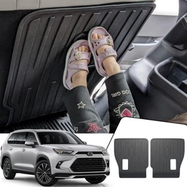 JOULARISE Kick Mats for 2024 2025 2026 Toyota Grand Highlander 7 Seats Captain Chair Car Mat Accessories, All Weather TPE Seatback Mat (Grand Highlander-2nd Row Kick Mats)