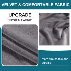 GAMUKAI Round Bar Stool Covers - Super Soft Velvet and Washable Elastic Stool Cushion Slipcover for Dia.16-18" Chair, Set of 2 (Grey, X-Large)