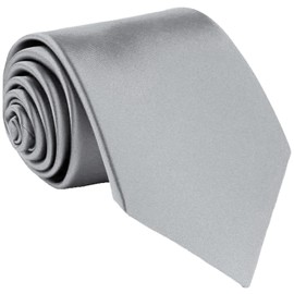 Beaface Men's Tie Solid Color Neckties For Men Business Wedding Formal Ties (Light Grey)
