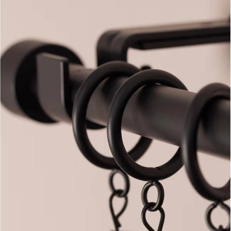 Style Selections 7-Pack 1-in Black Steel Curtain Rings