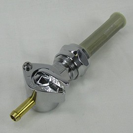 1975-2006 Harley Davidson 22mm Filtered Petcock STRAIGHT Elbow Fuel Shut Off Valve - For Use with 1/4" ID Fuel Hose - Replaces HD Part # 62168-81 - Chrome Plated - Motorcycle Chopper Bobber