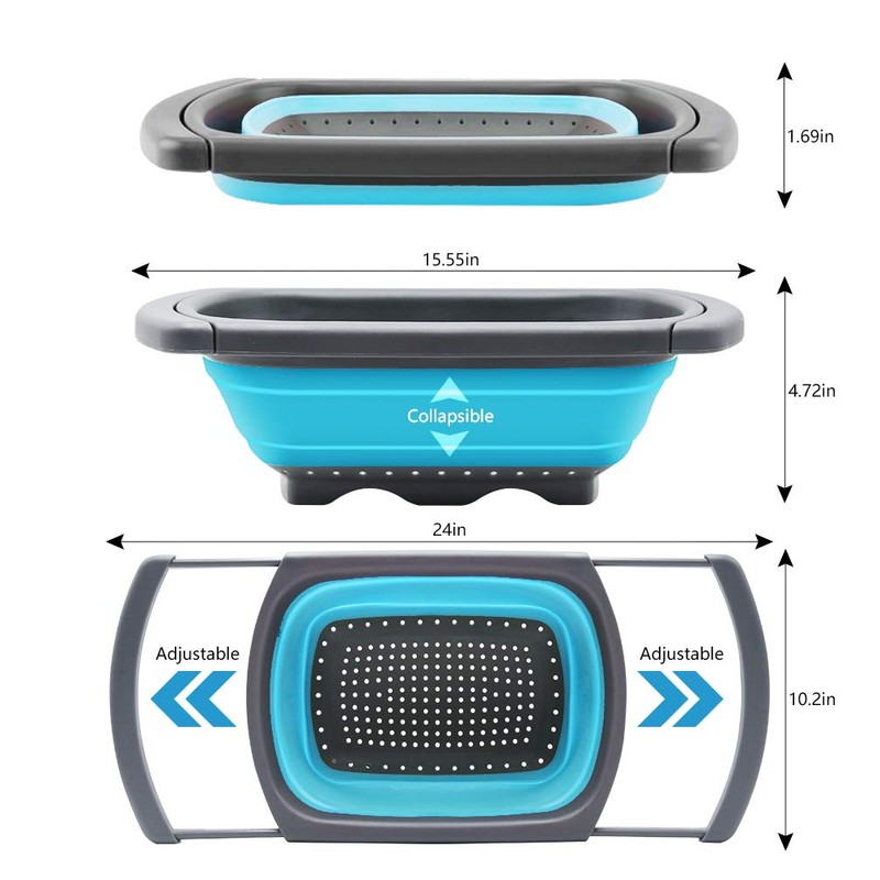 QiMH Collapsible Colander Set of 3-2 PC 4 Quart and